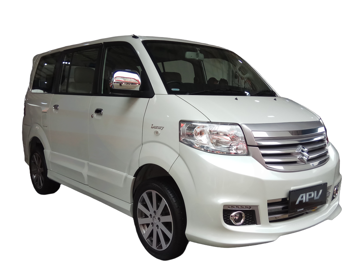 White Suzuki APV Arena Luxury tourist van used for Bali private transfers and day trips