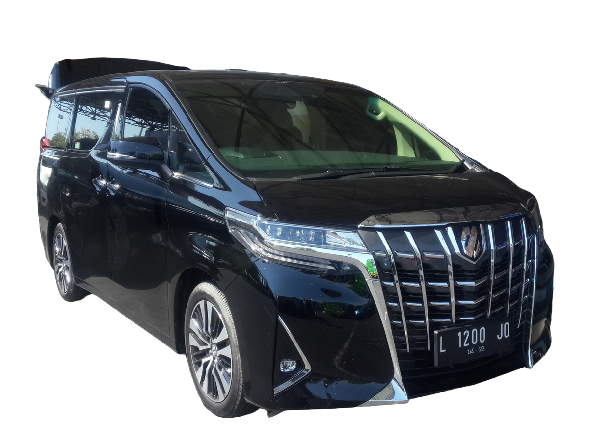 Black Toyota Alphard VIP executive van used for Bali villa transfers and special occasions